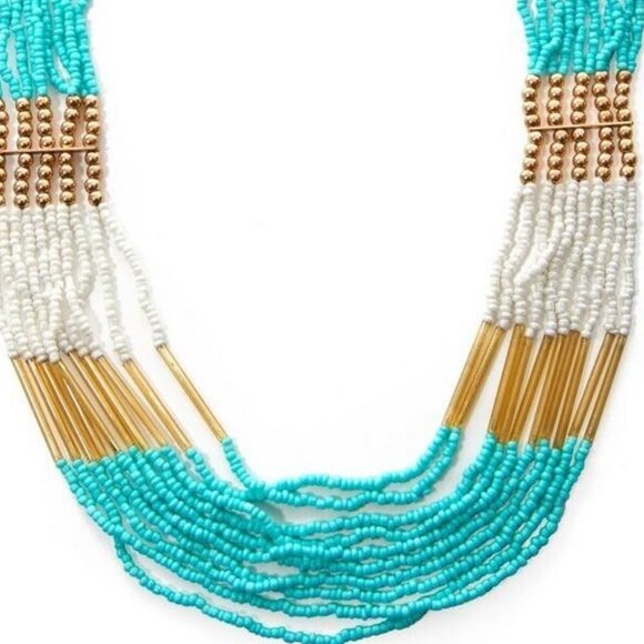 BOSTON PROPER TURQUOISE BEADED LONG NECKLACE - Picture 4 of 4